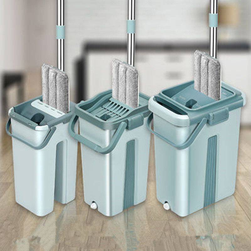 刮刮乐免手洗平板拖把桶家用一拖净干湿两用