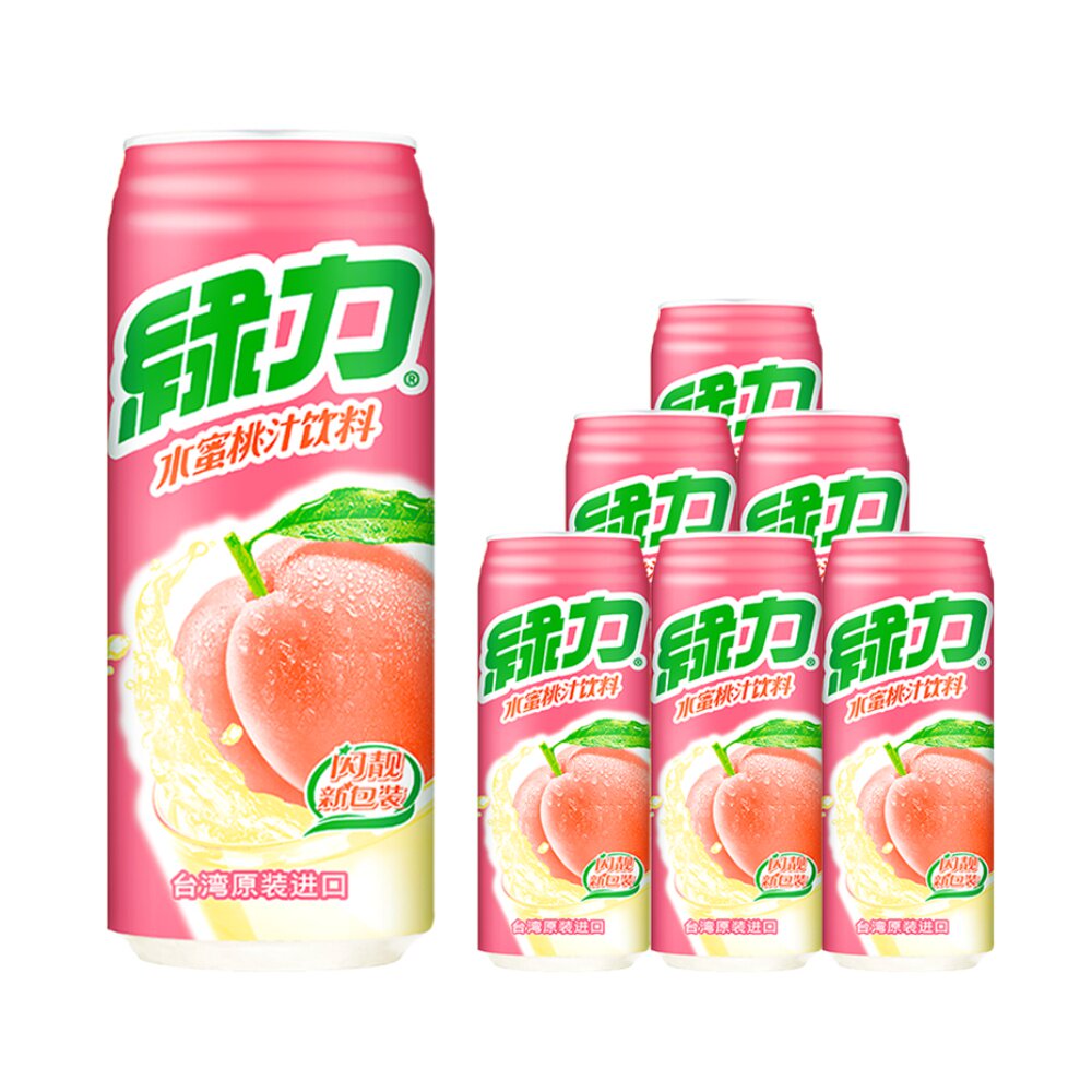 中国台湾进口绿力水蜜桃汁490ml*6瓶
