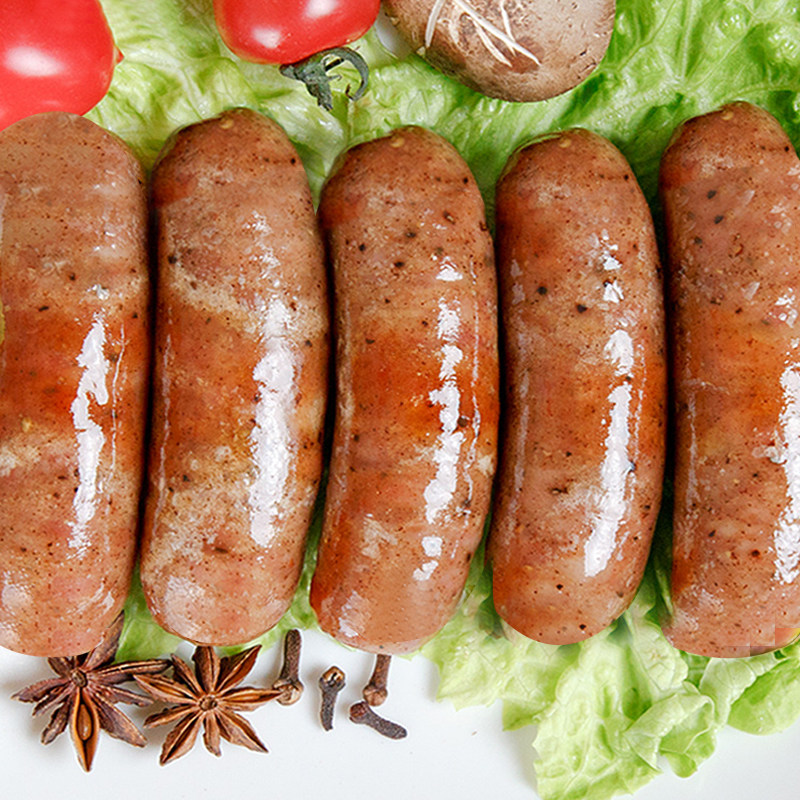 肉肠1斤商品纠错嘉伊庄园旗舰店优级纯肉火山石烤肠,肉含量大于百分70