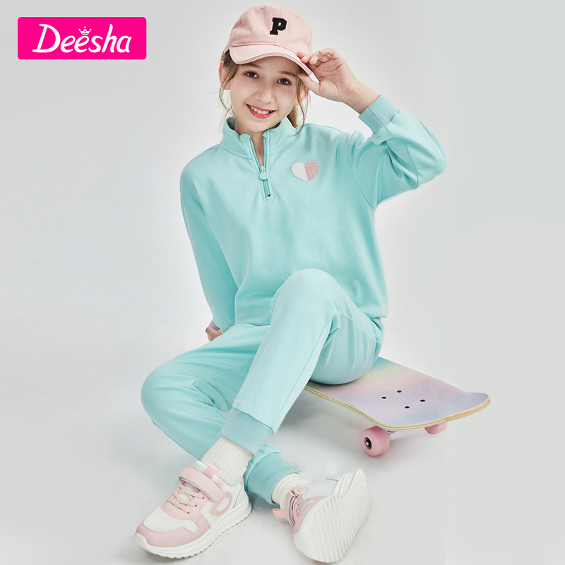Deesha 笛莎 2022年秋季新款 女童纯色运动服两件套 天猫优惠券折后￥109包邮（￥169-60）90~170码5色可选