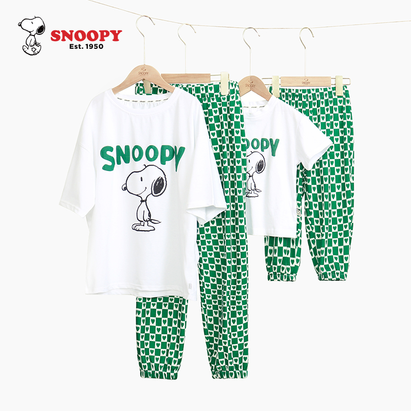 Snoopy 史努比 2022年夏季新款 儿童短袖两件套亲子装 双重优惠折后￥57.4包邮 90~160码2款可选