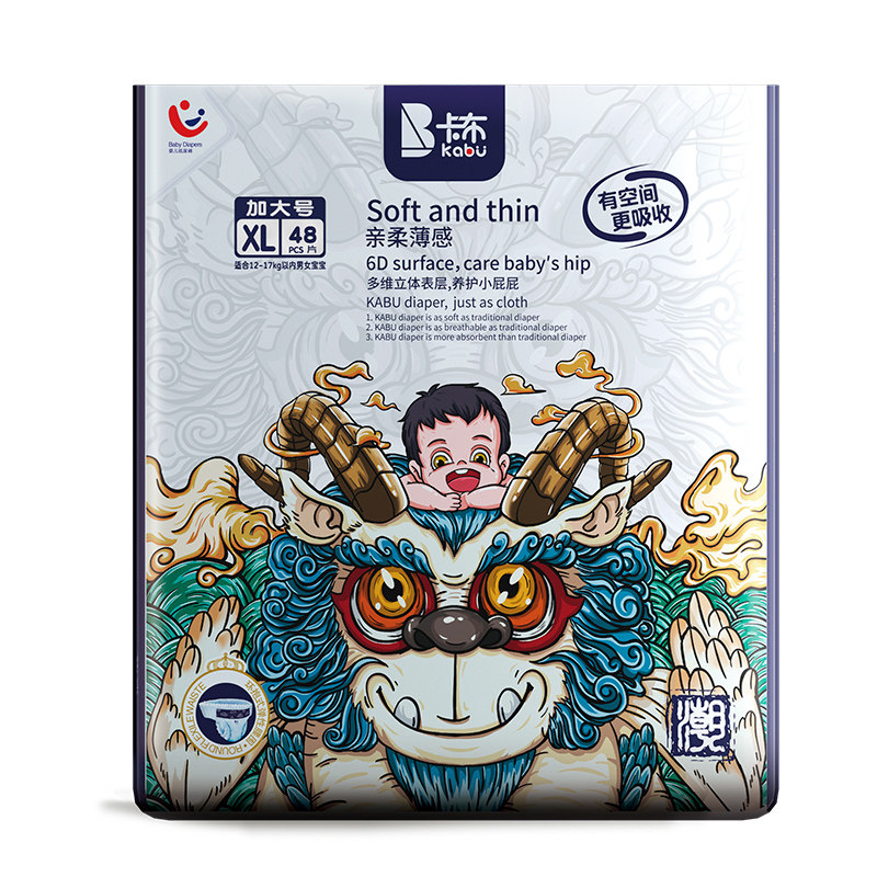 胡可推荐卡布国潮纸尿裤超薄xl48片