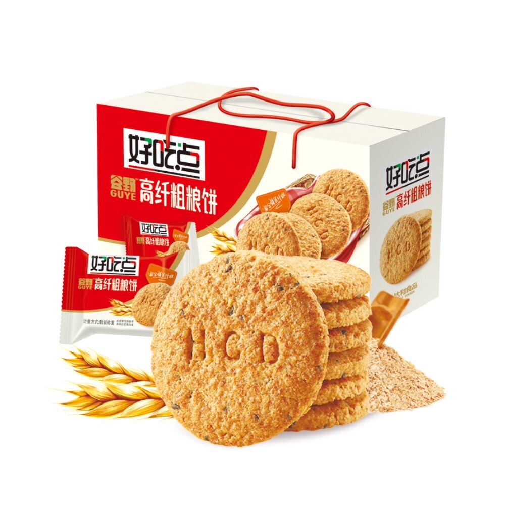 【拍两件】好吃点饼干高纤维粗粮饼800g